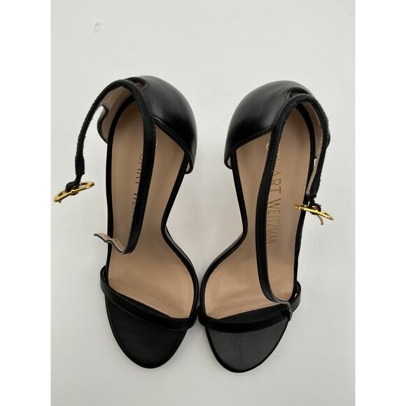 Stuart Weitzman Black Heels with Yellow Buckle - Picture 4 of 6